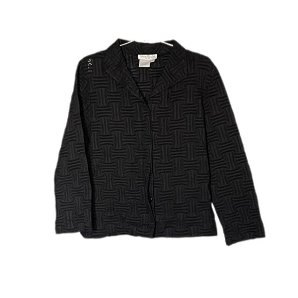 Great Cavalier By St Paul Black Textured Pattern Button Down Jacket Women’s L - Picture 3 of 10